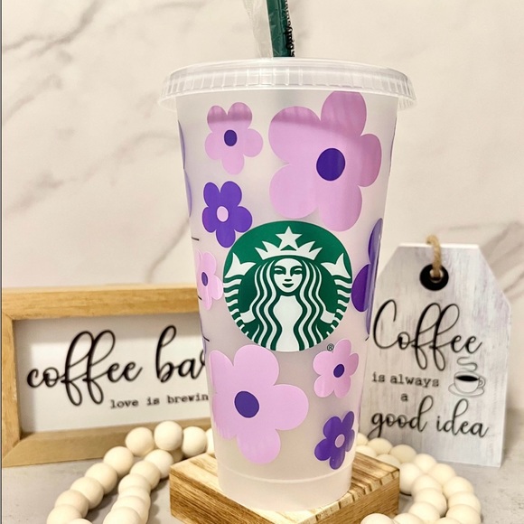 💜Lilac and Purple Retro Daisy Starbucks Cup💜 - Picture 1 of 4